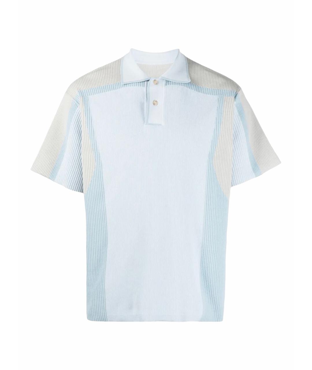 JACQUEMUS Голубое хлопковое поло с коротким рукавом, фото 1