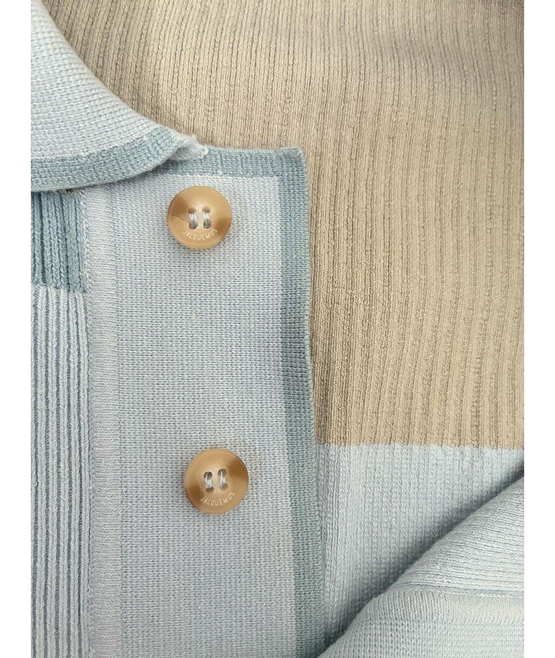 JACQUEMUS Голубое хлопковое поло с коротким рукавом, фото 4