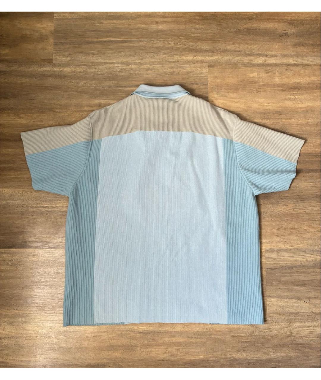 JACQUEMUS Голубое хлопковое поло с коротким рукавом, фото 3