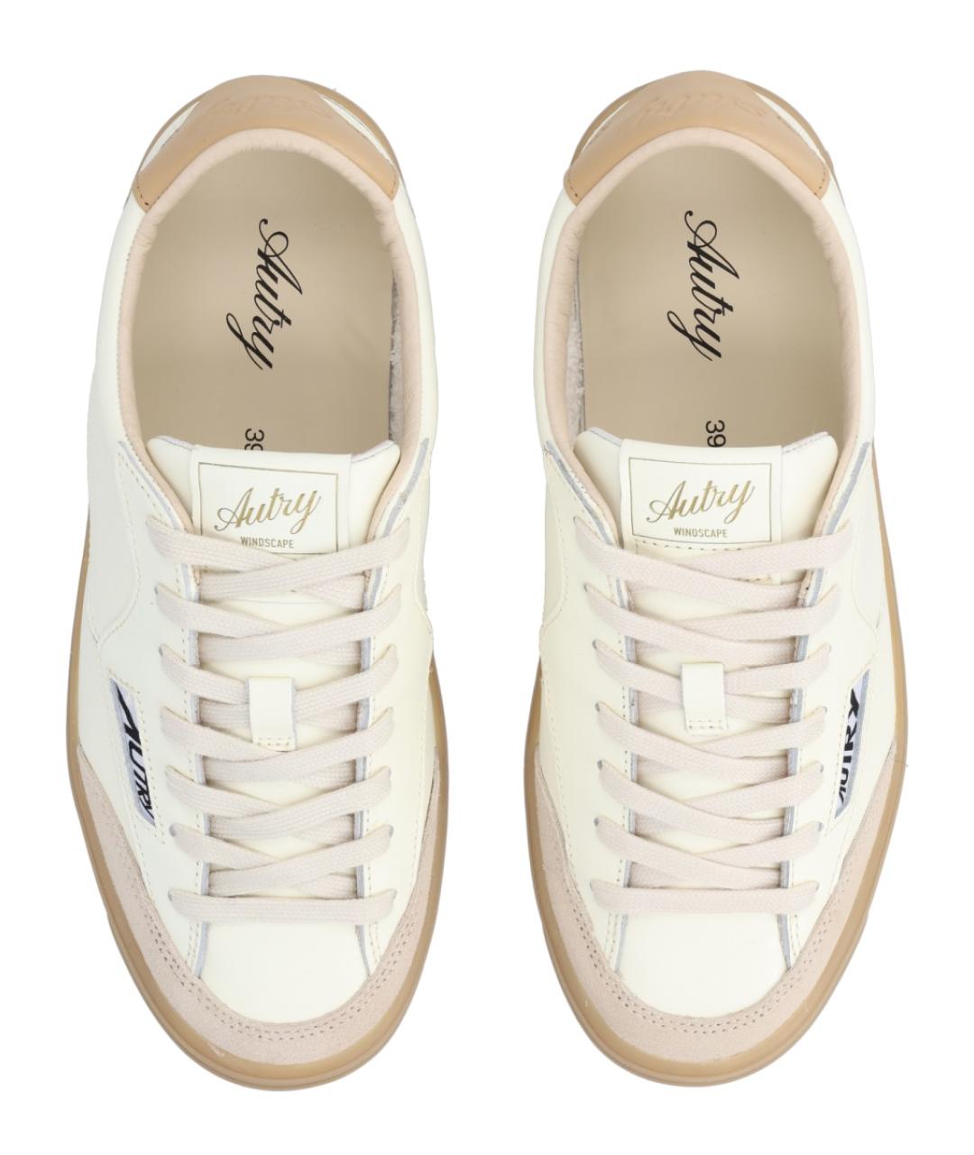 AUTRY Бежевые кожаные кроссовки, фото 4