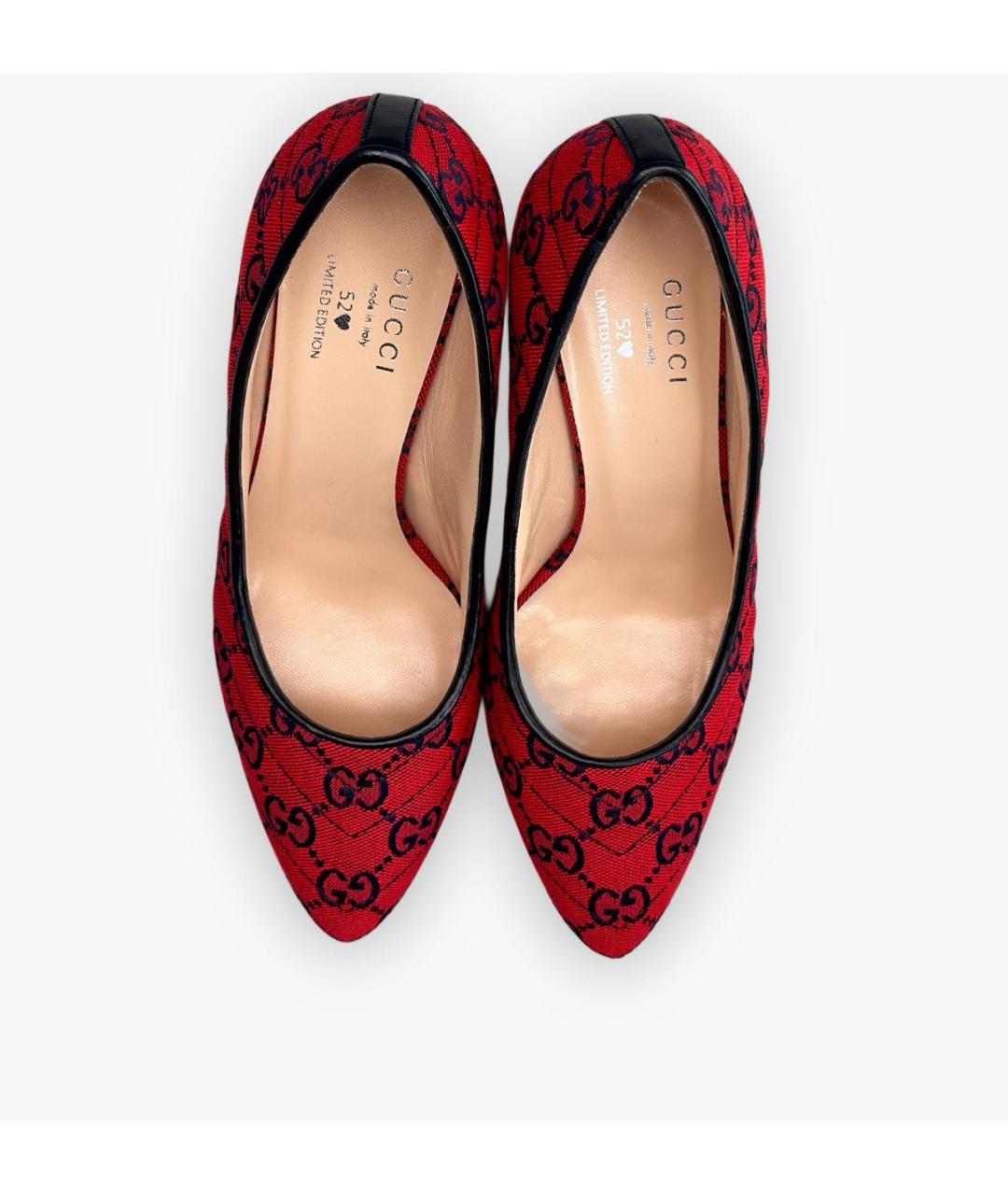 GUCCI Красные текстильные туфли, фото 3