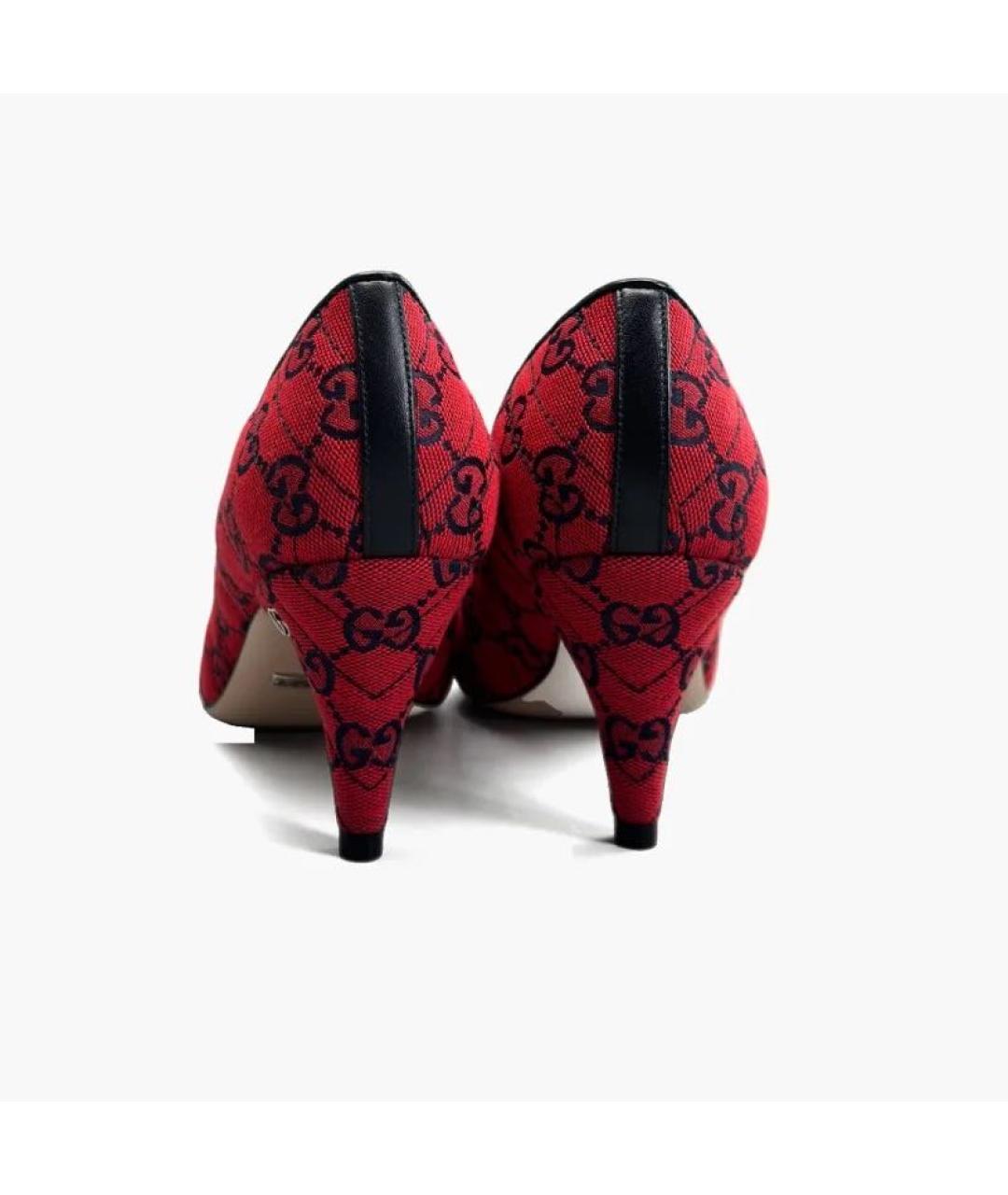 GUCCI Красные текстильные туфли, фото 4
