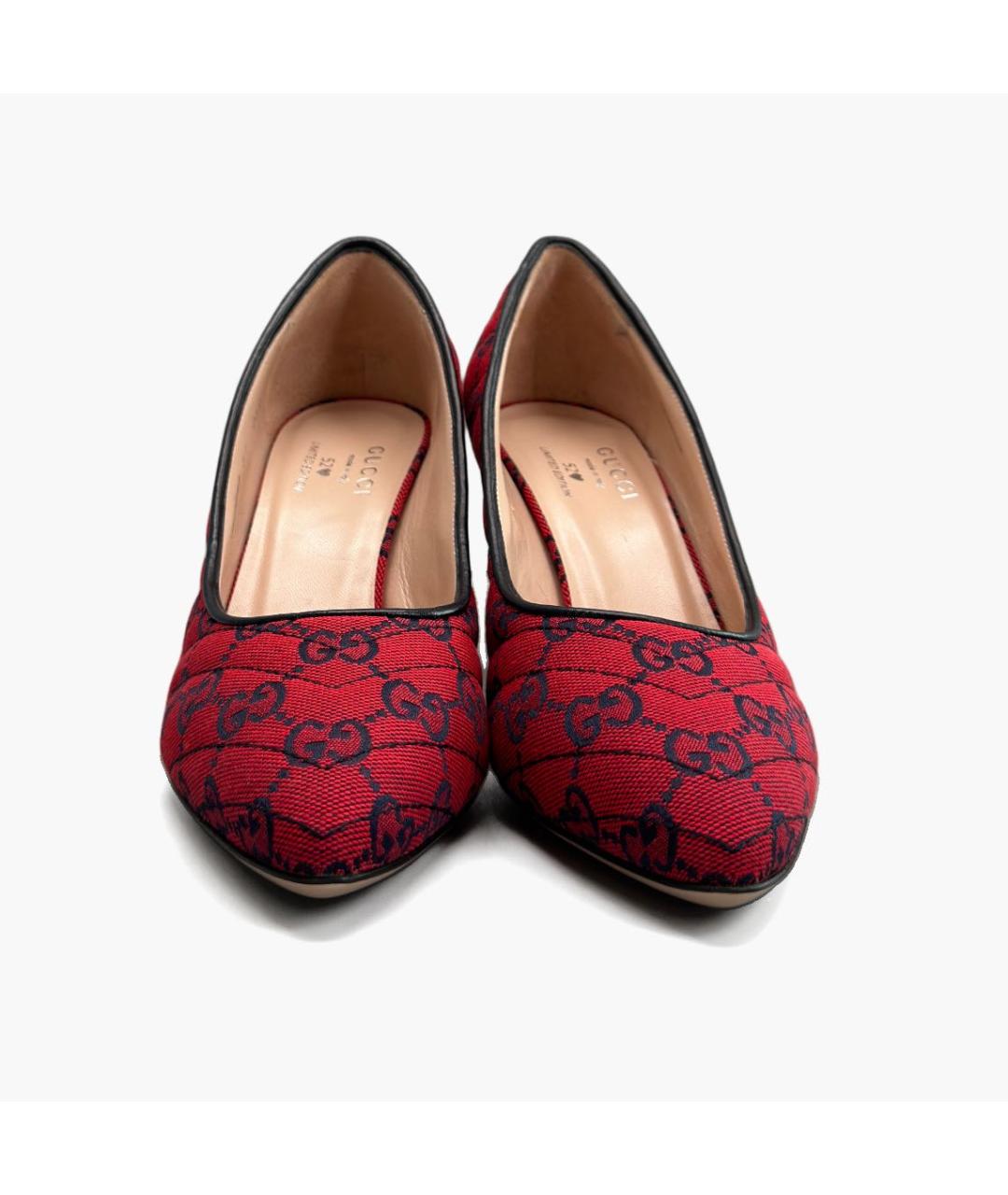 GUCCI Красные текстильные туфли, фото 2