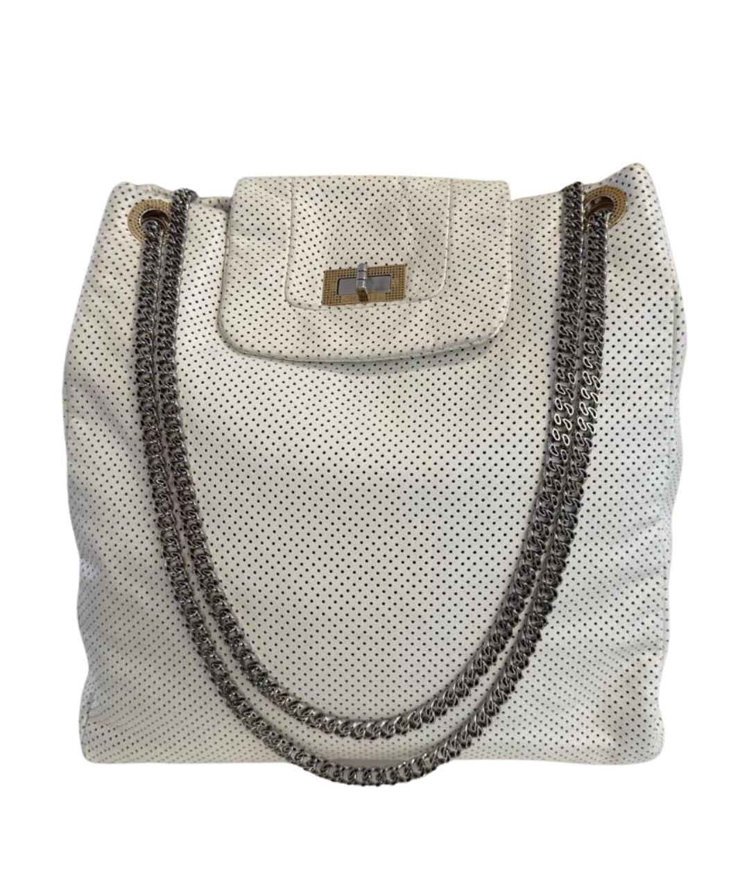 CHANEL Белая кожаная сумка тоут, фото 1