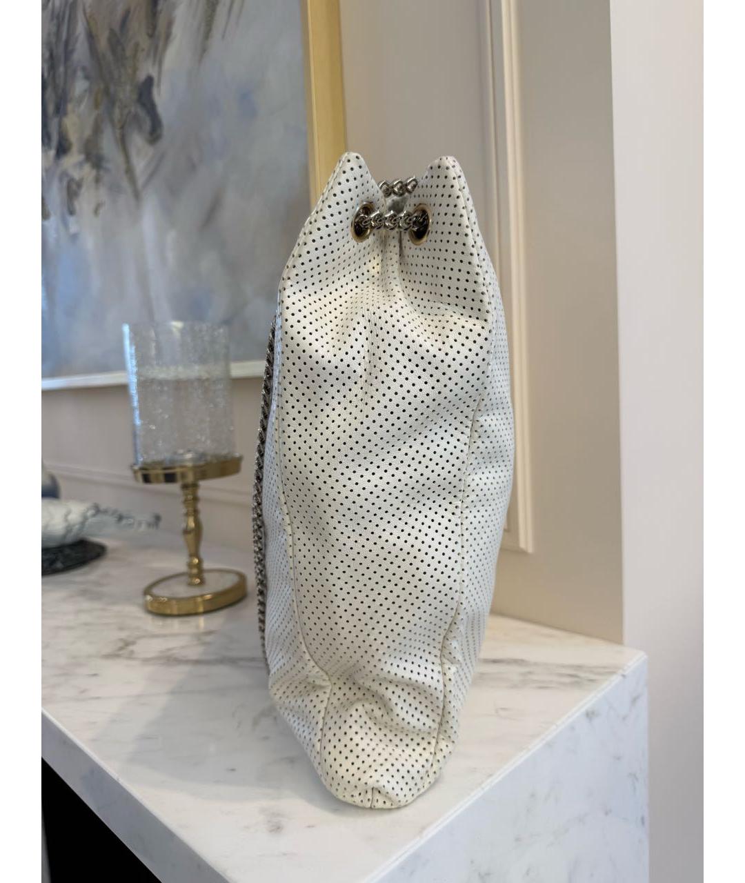 CHANEL Белая кожаная сумка тоут, фото 4