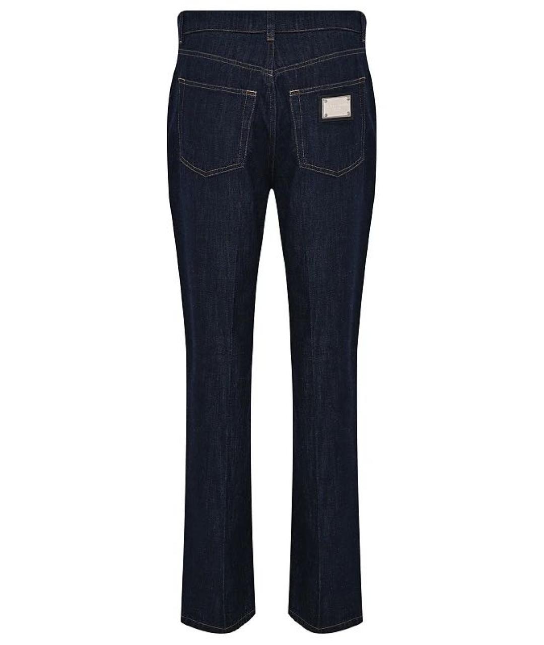 DOLCE&GABBANA Темно-синие хлопковые прямые джинсы, фото 2