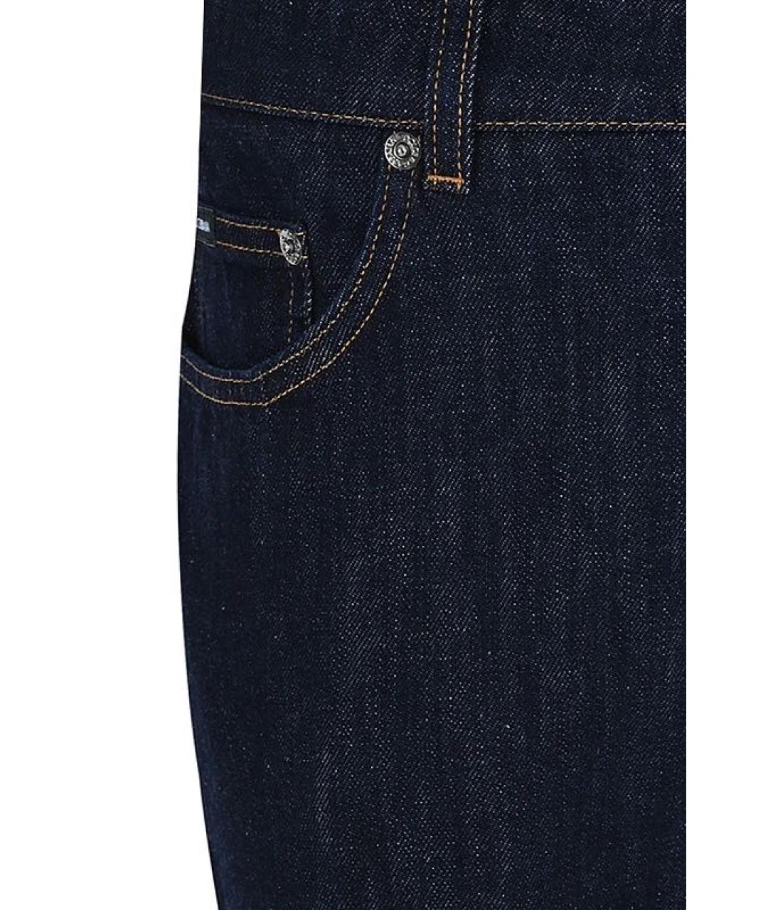 DOLCE&GABBANA Темно-синие хлопковые прямые джинсы, фото 3