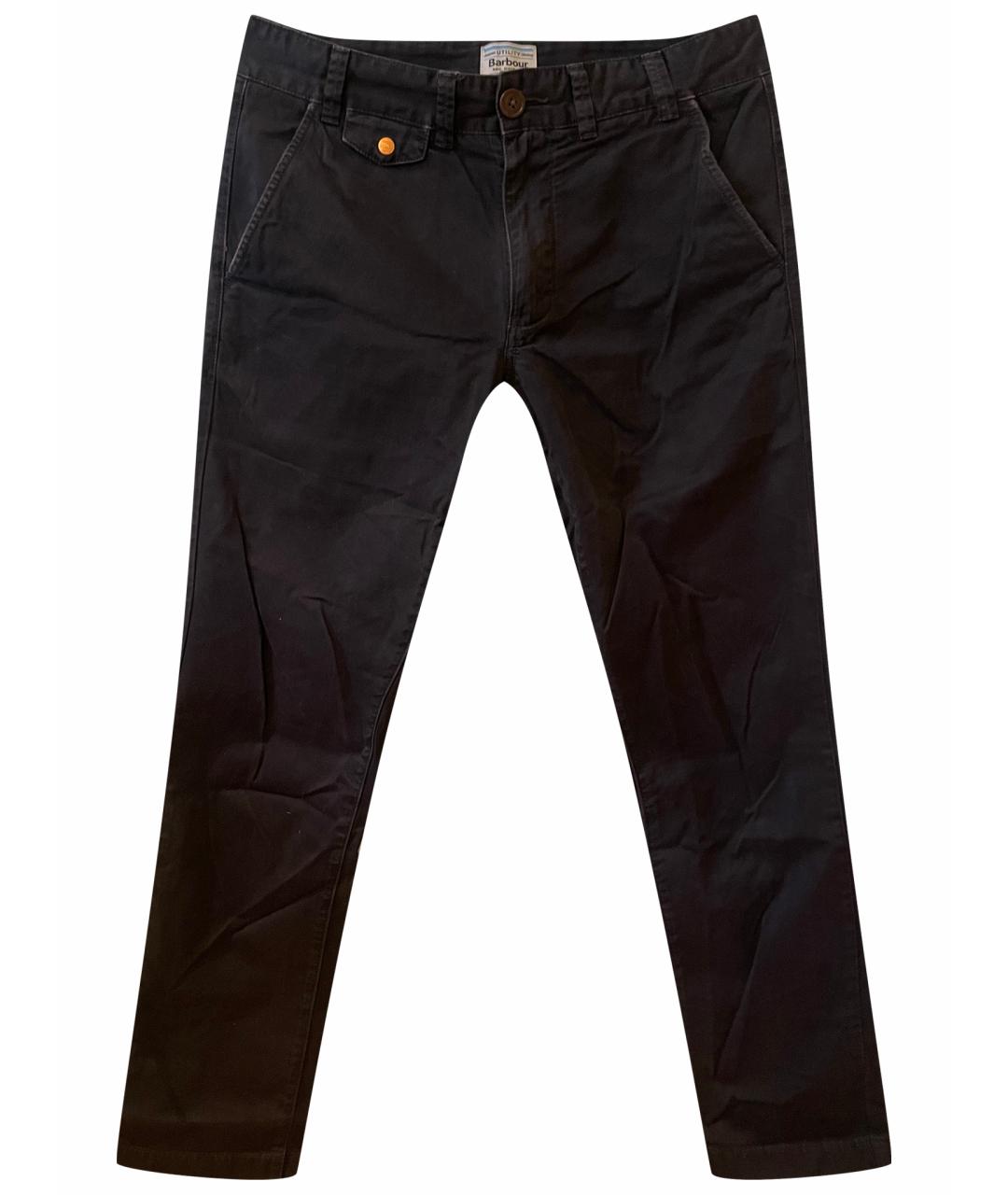 BARBOUR Черные хлопковые брюки чинос, фото 1