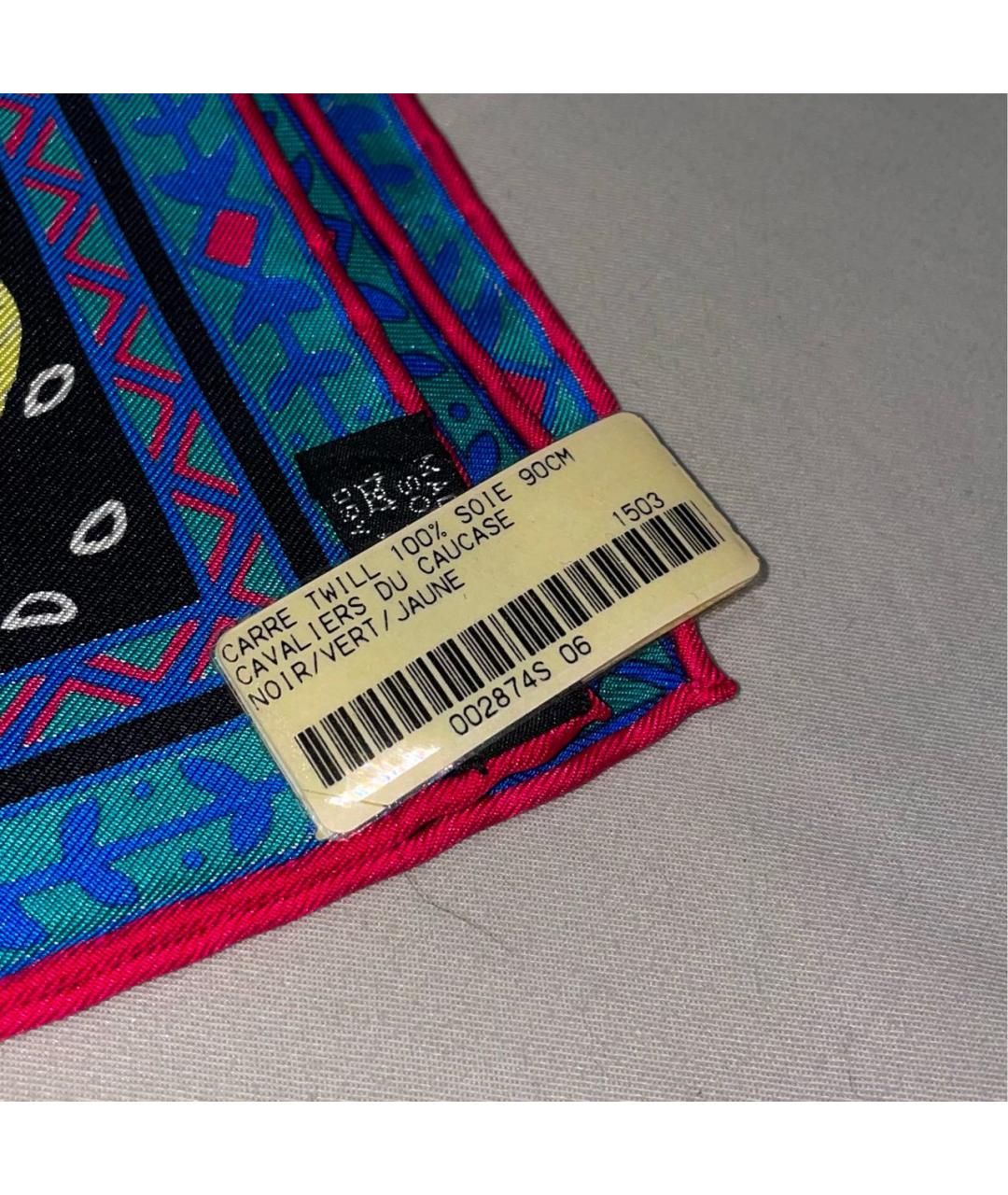 HERMES Мульти шелковый шарф, фото 3
