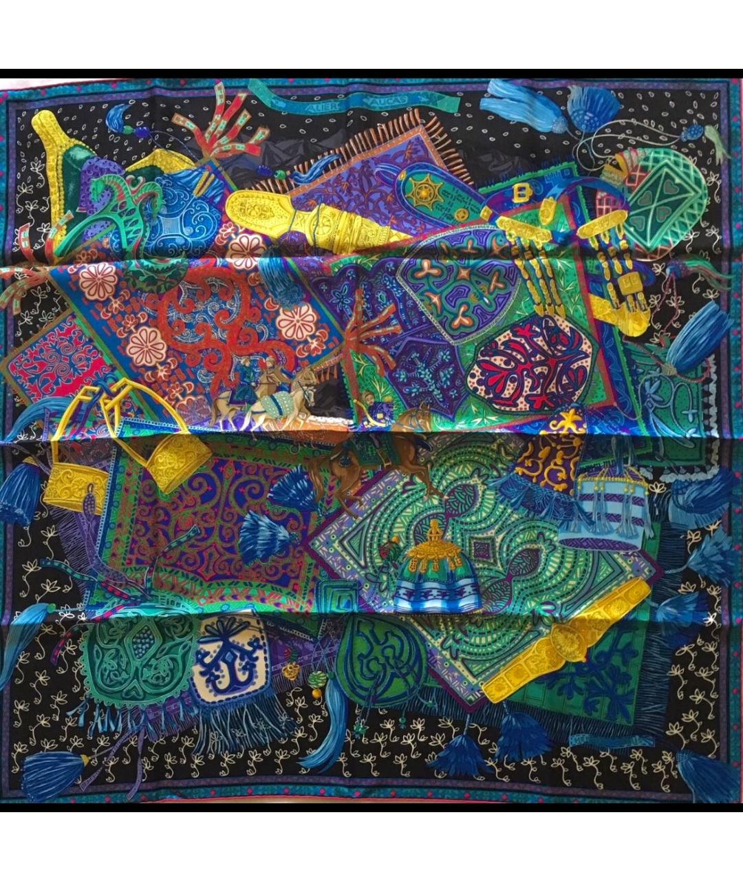 HERMES Мульти шелковый шарф, фото 5