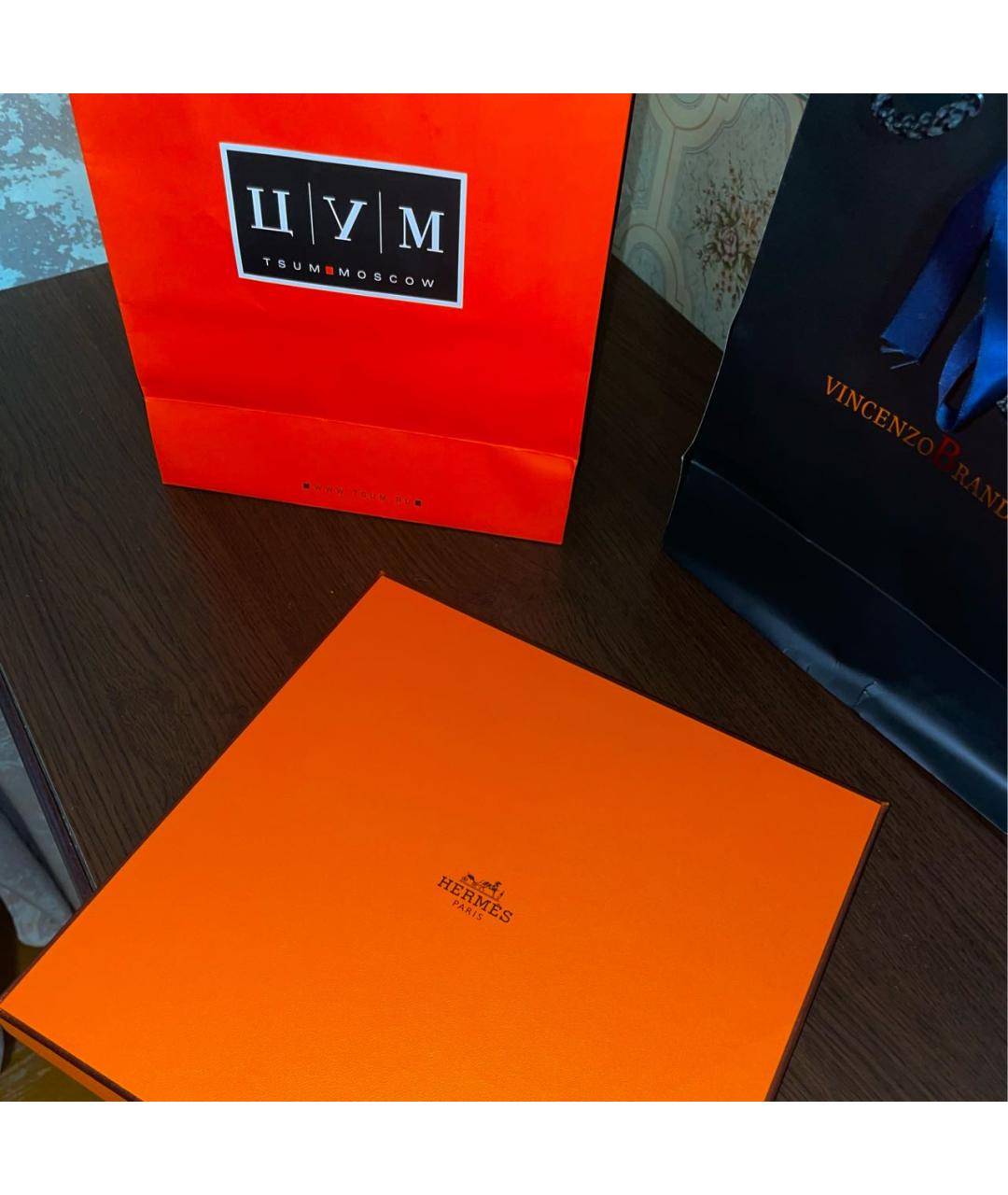 HERMES Мульти шелковый шарф, фото 4