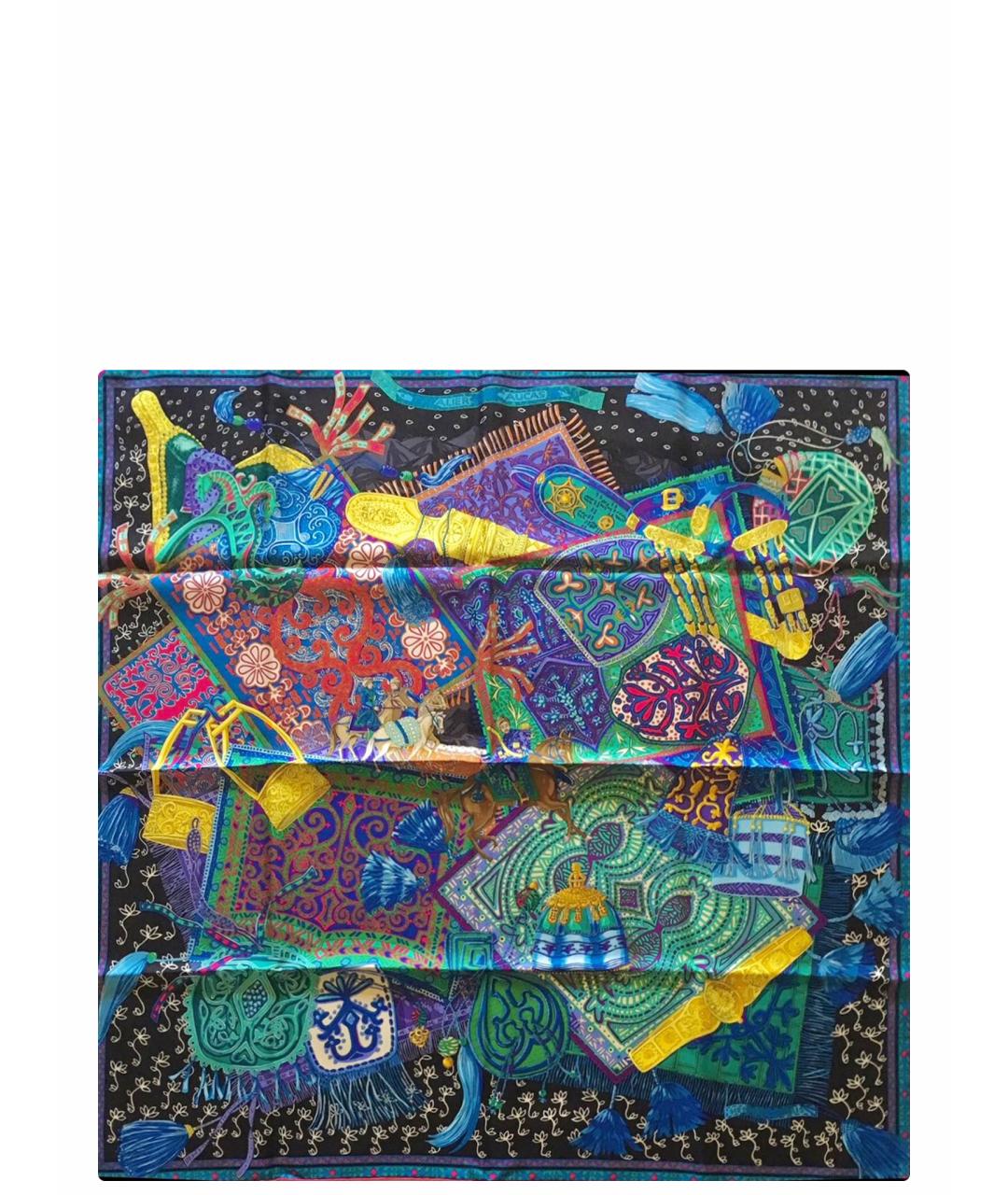 HERMES Мульти шелковый шарф, фото 1