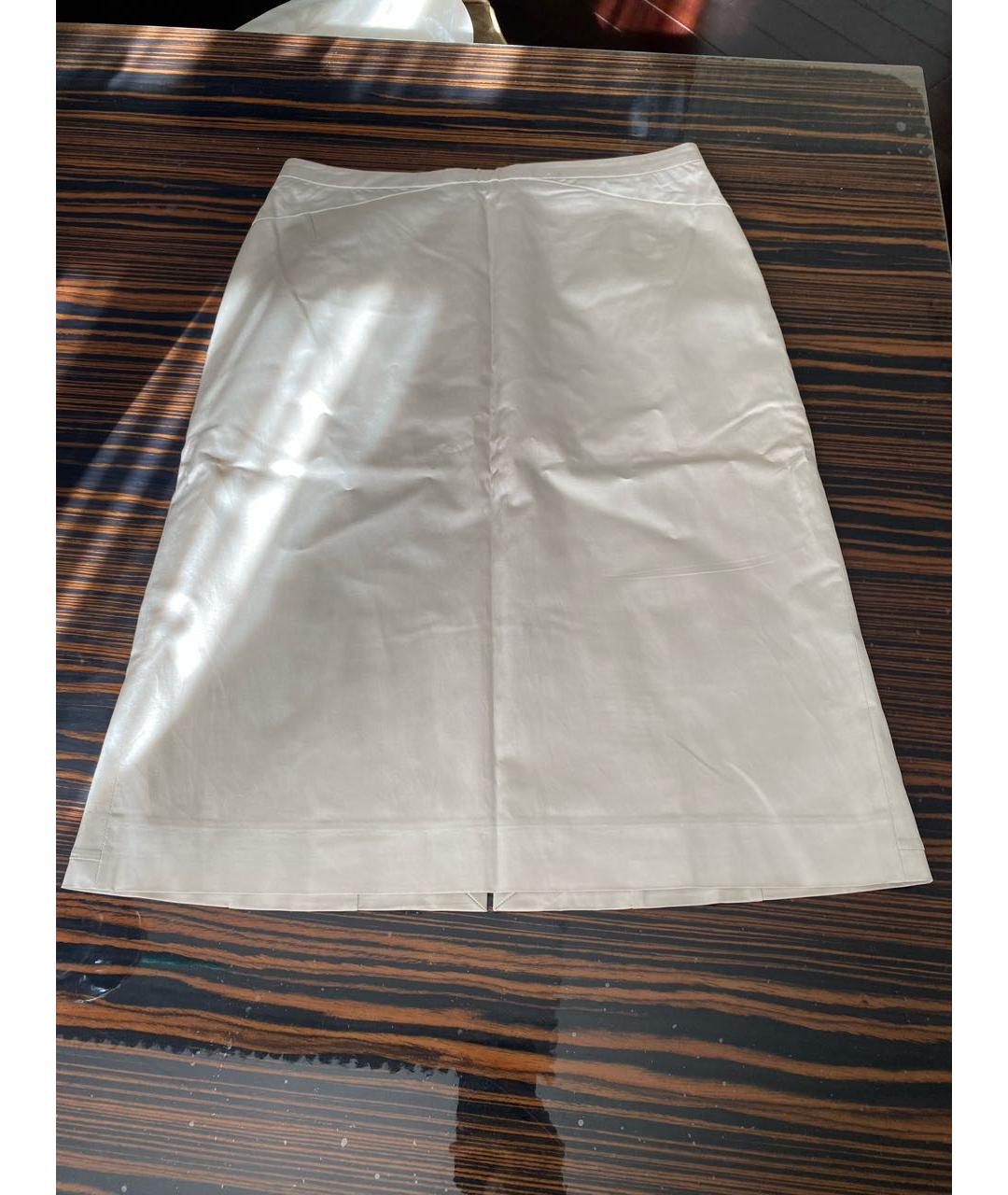 ETRO Белая хлопко-эластановая юбка миди, фото 9