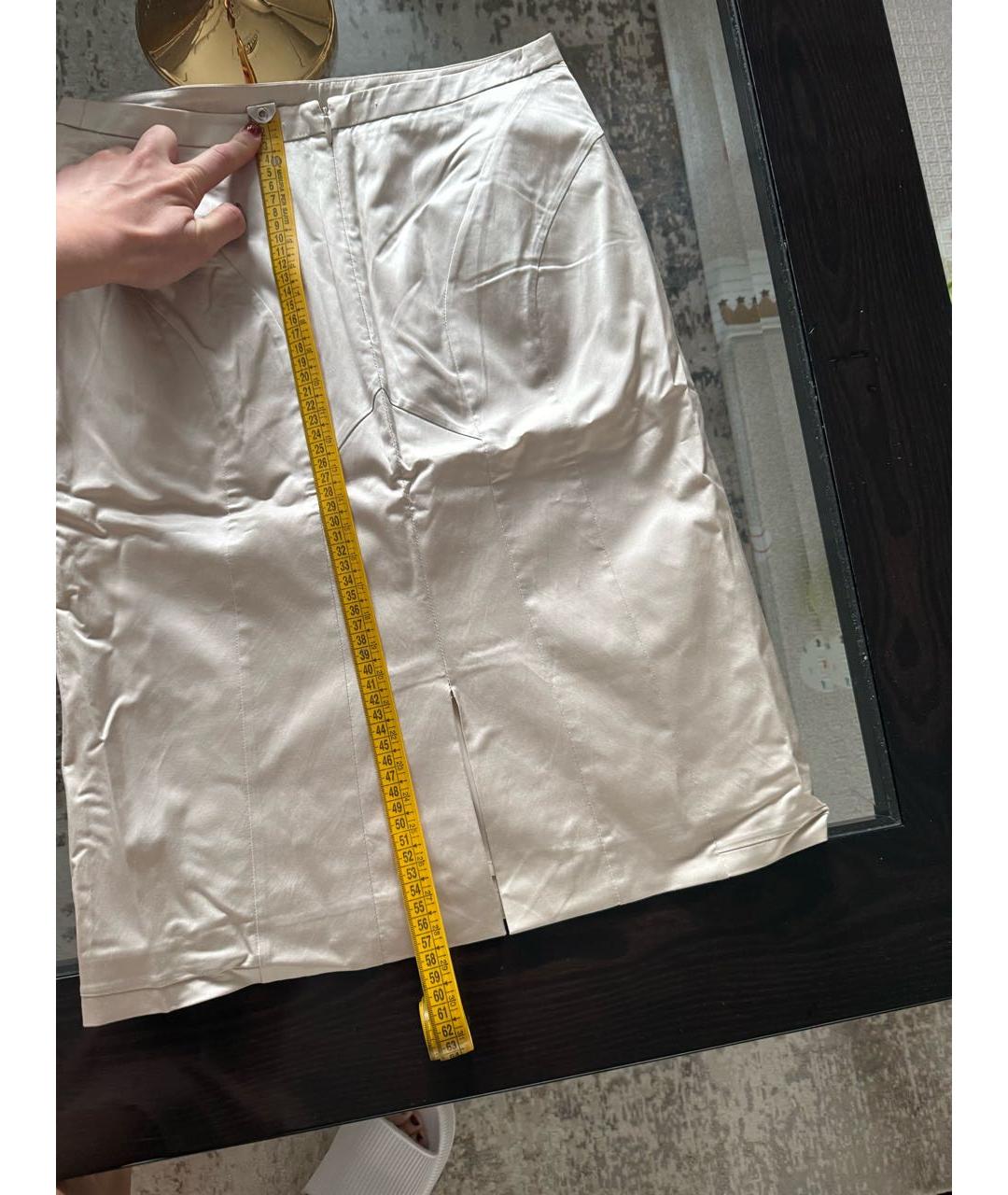 ETRO Белая хлопко-эластановая юбка миди, фото 4