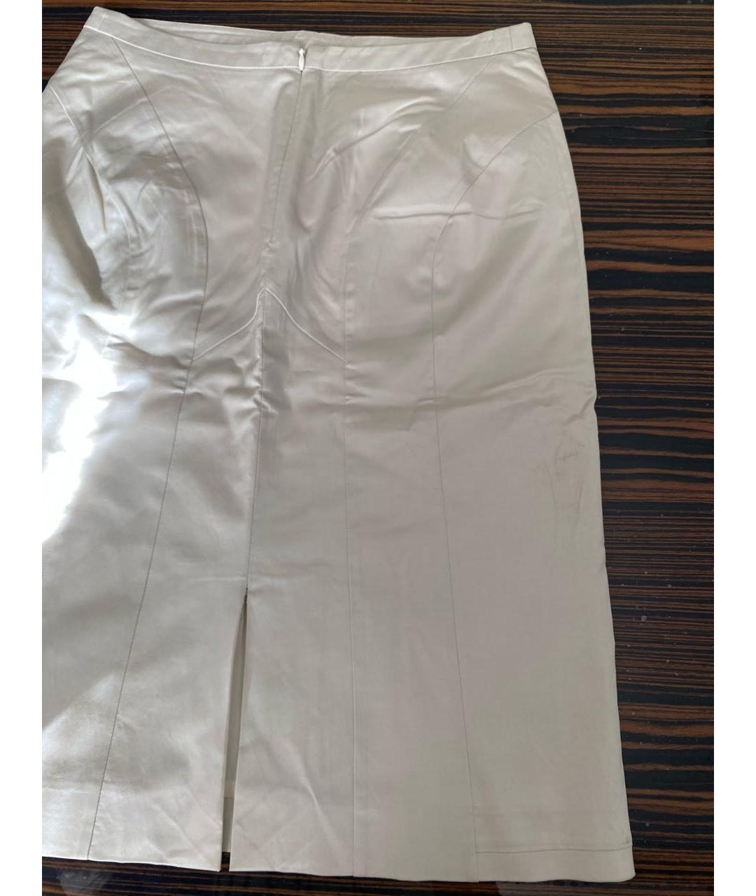 ETRO Белая хлопко-эластановая юбка миди, фото 8