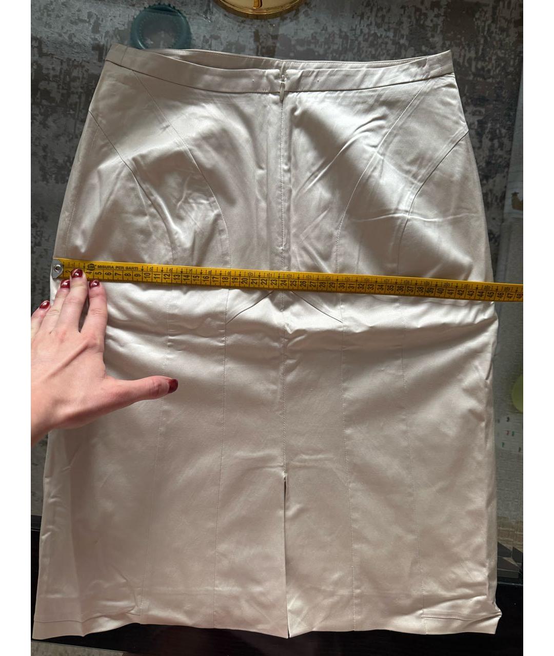 ETRO Белая хлопко-эластановая юбка миди, фото 3