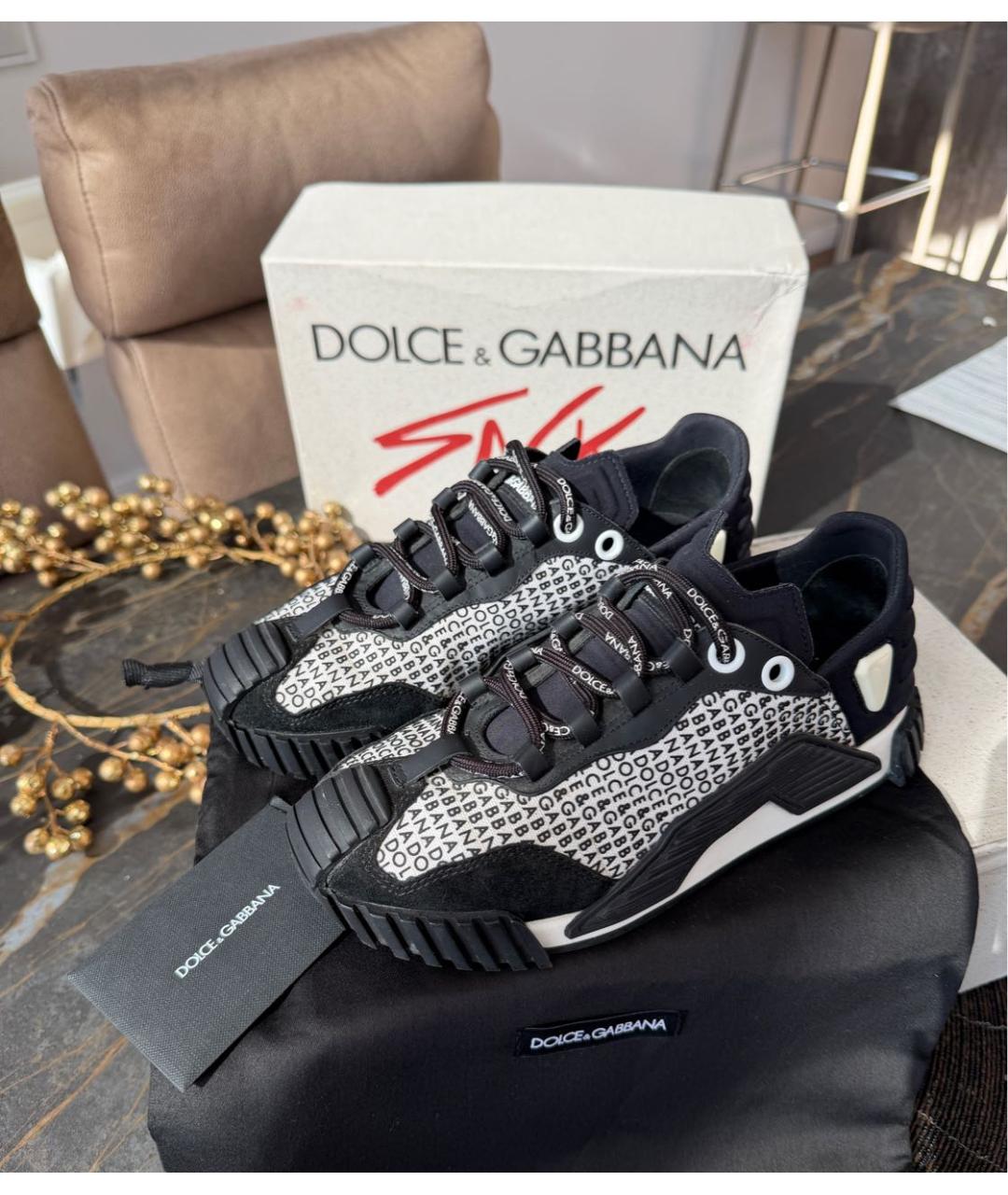 DOLCE&GABBANA Черные замшевые кроссовки, фото 6