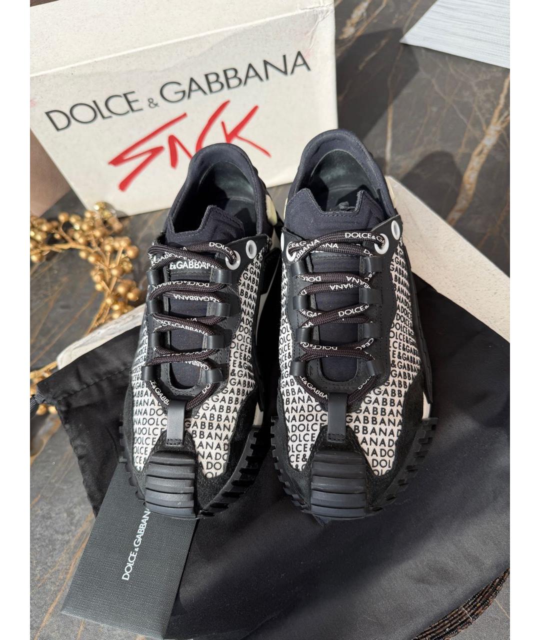 DOLCE&GABBANA Черные замшевые кроссовки, фото 2