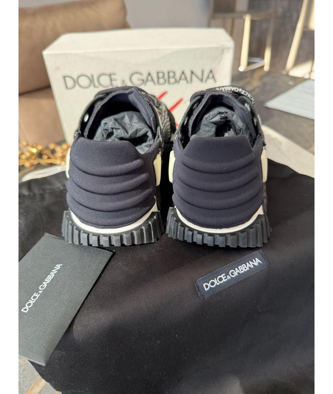 DOLCE&GABBANA Черные замшевые кроссовки, фото 4