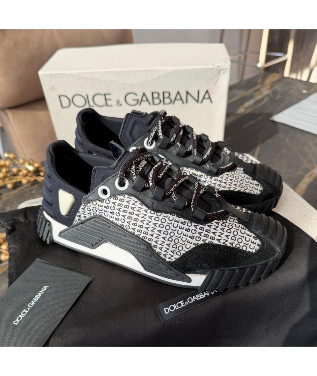 DOLCE&GABBANA Черные замшевые кроссовки, фото 5