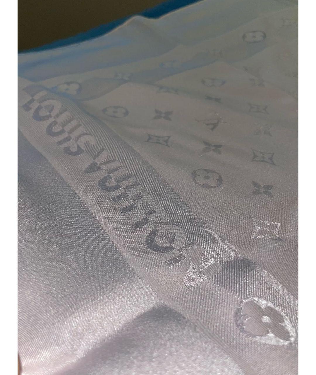 LOUIS VUITTON Розовый шелковый платок, фото 2