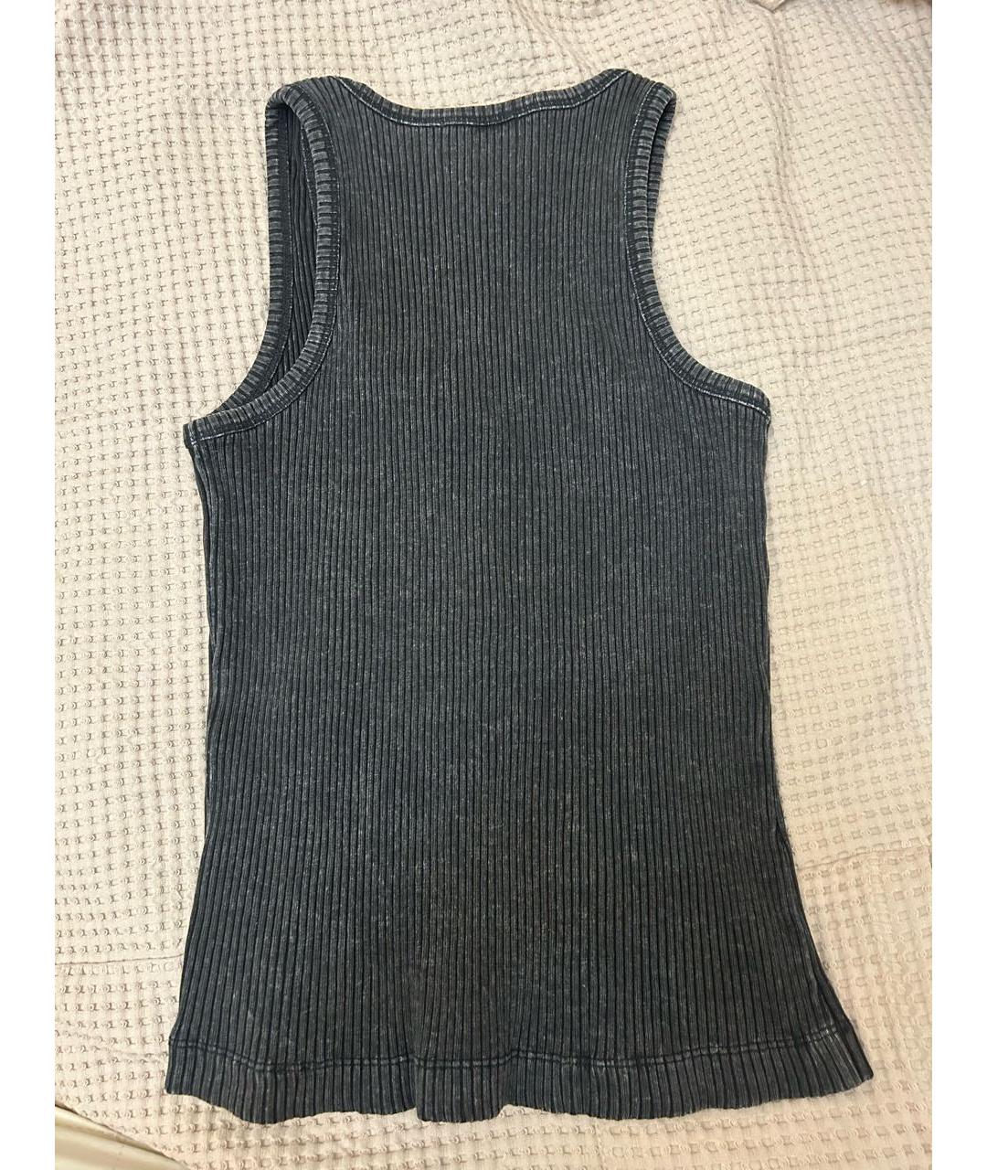 GANNI Антрацитовая хлопковая майка, фото 2