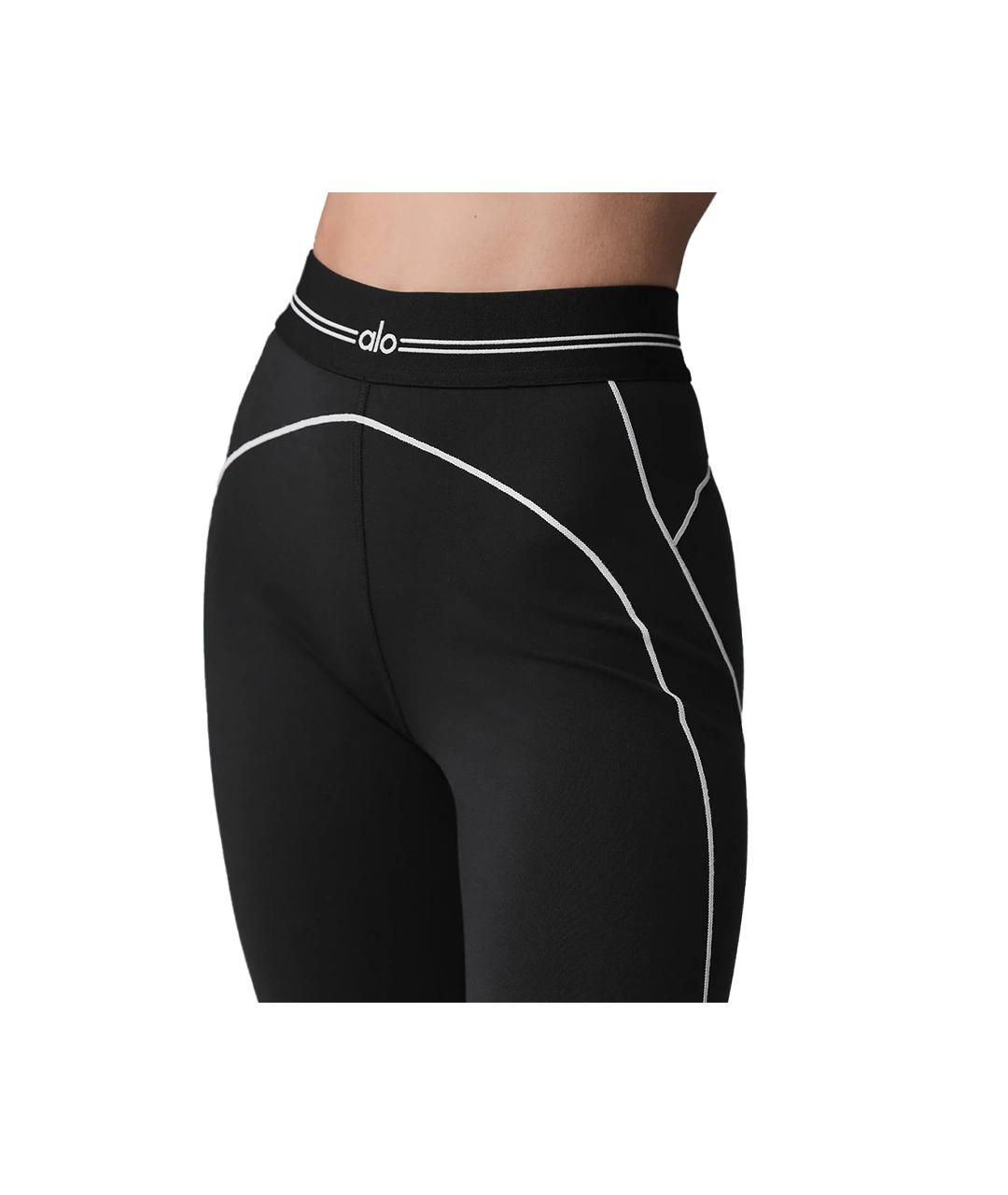 ALO YOGA Черные полиамидовые леггинсы и велосипедки, фото 4