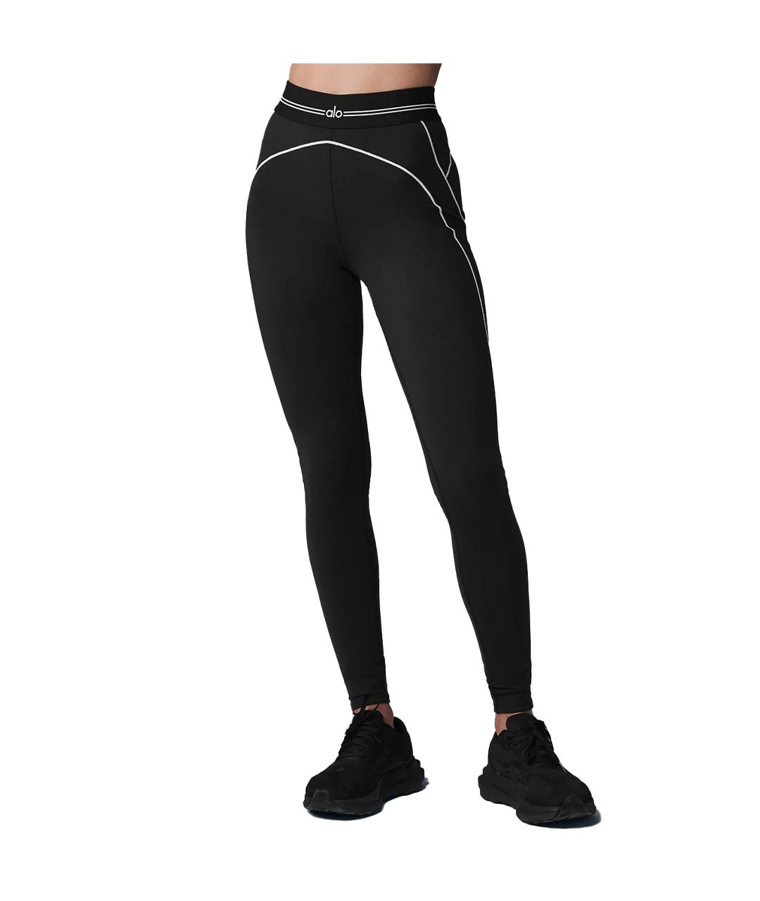 ALO YOGA Черные полиамидовые леггинсы и велосипедки, фото 2