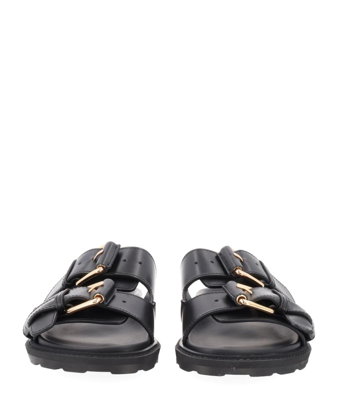 MOSCHINO Черные кожаные сандалии, фото 2