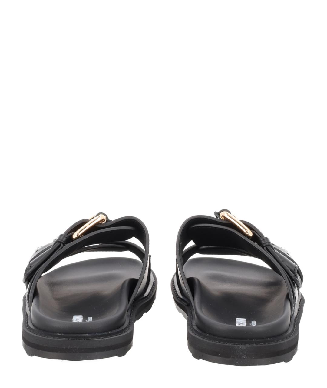 MOSCHINO Черные кожаные сандалии, фото 3