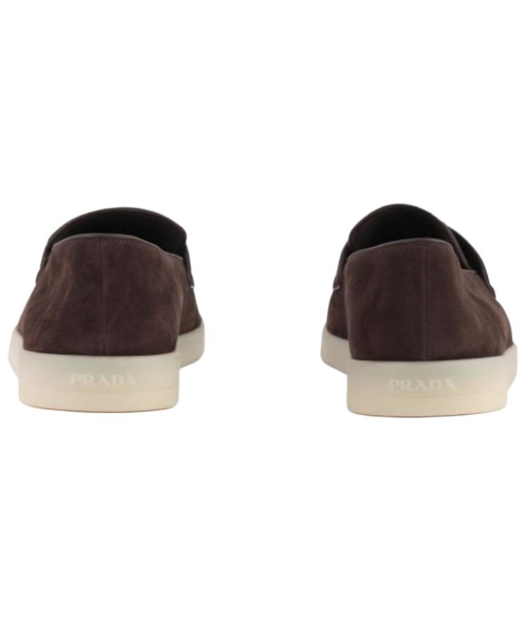 PRADA Коричневые замшевые лоферы, фото 4