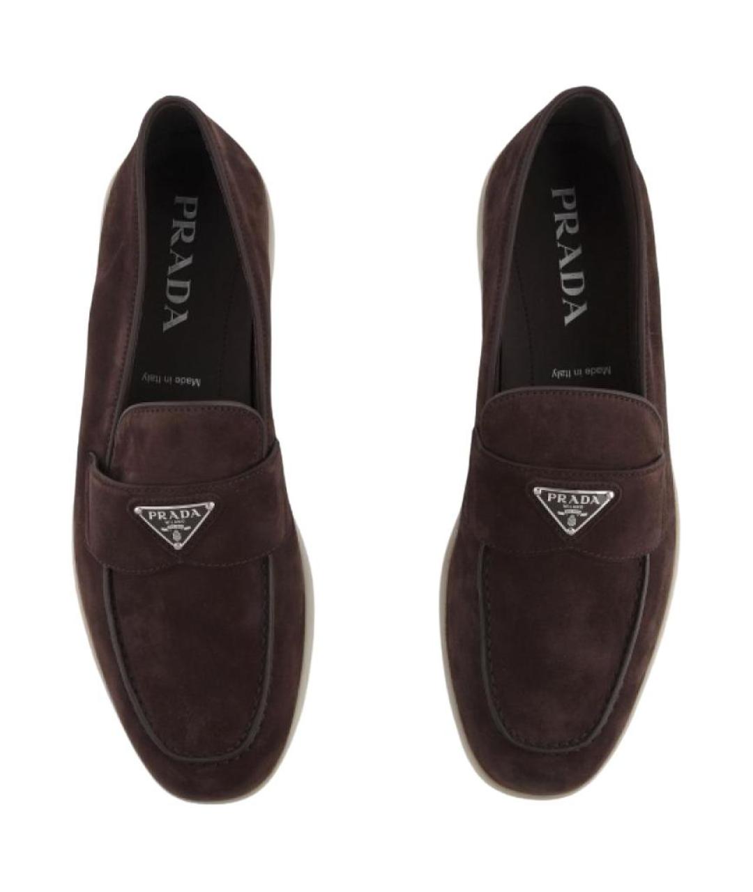 PRADA Коричневые замшевые лоферы, фото 5