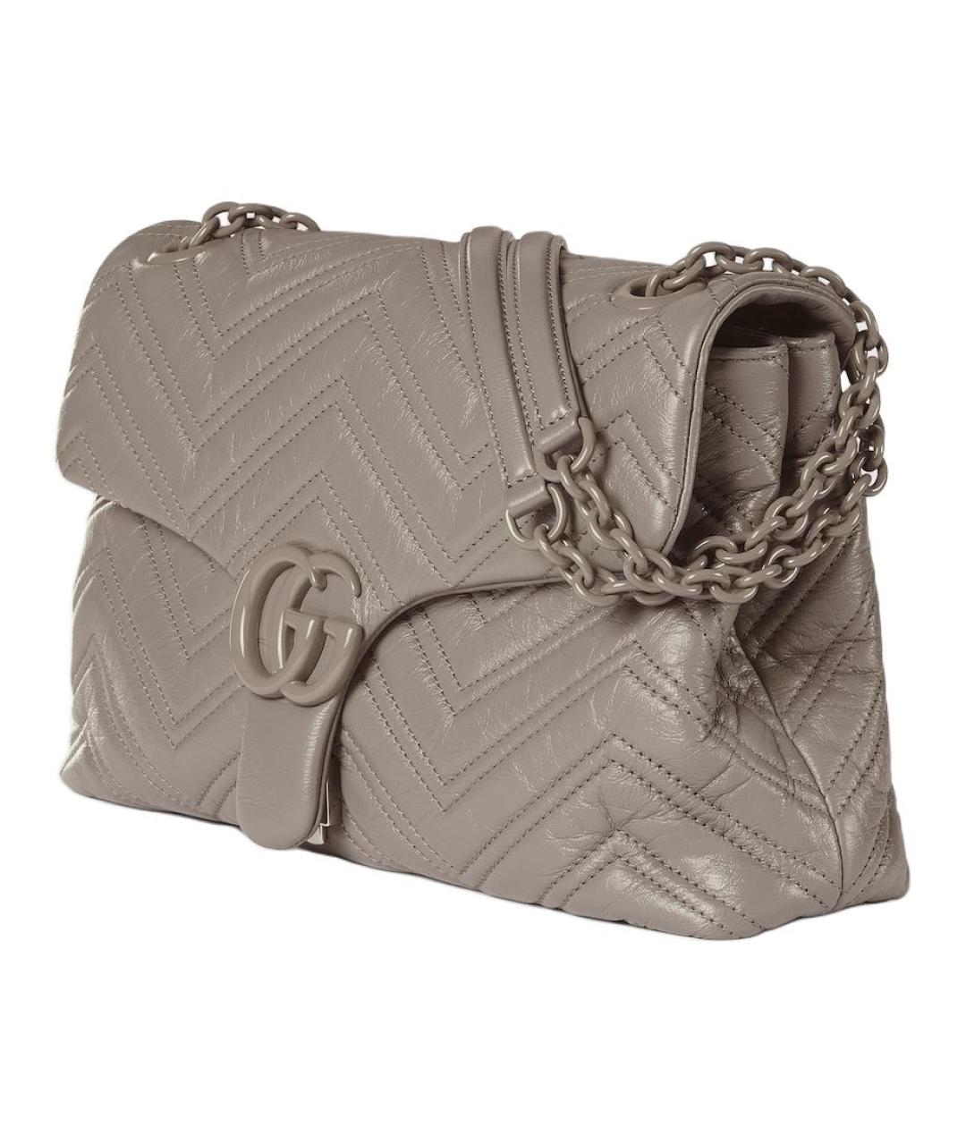 GUCCI Серая кожаная сумка через плечо, фото 2