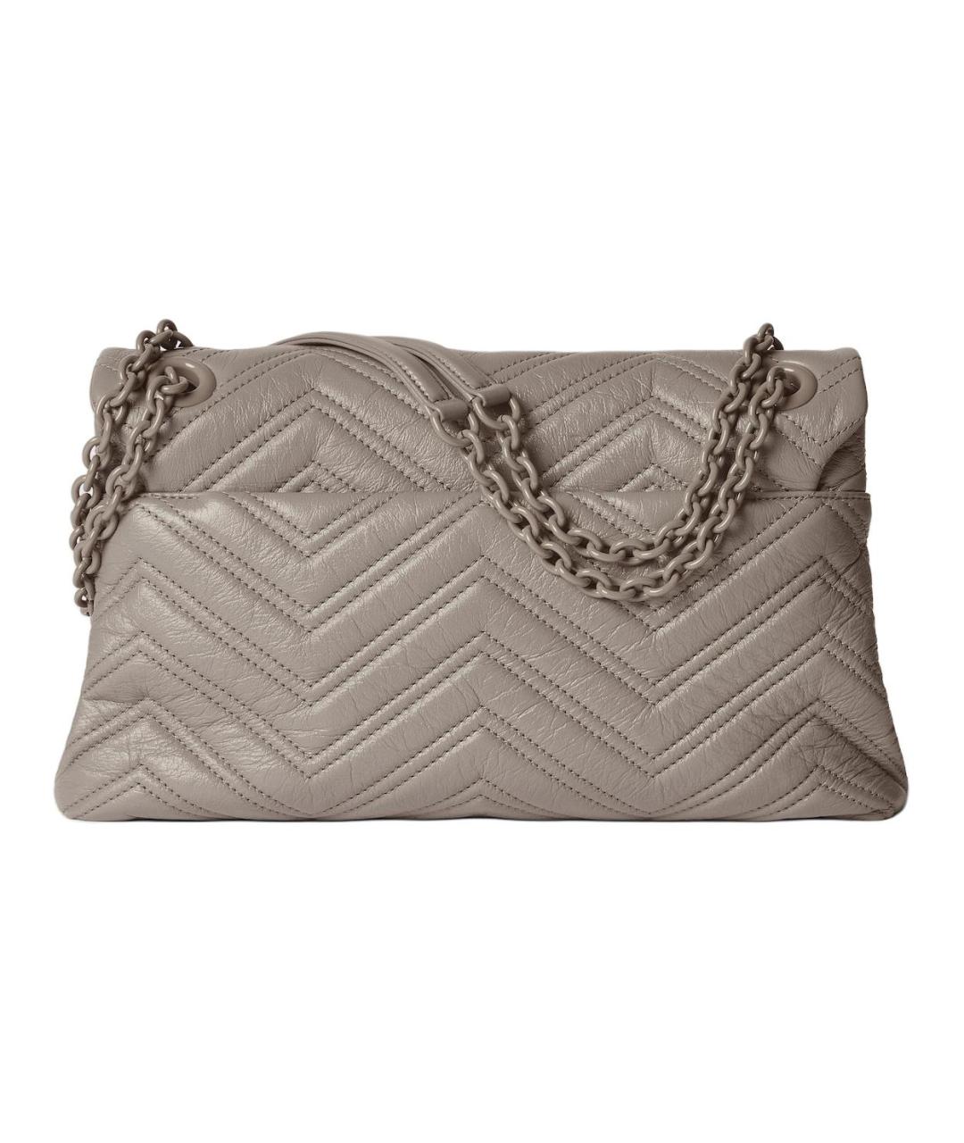 GUCCI Серая кожаная сумка через плечо, фото 4