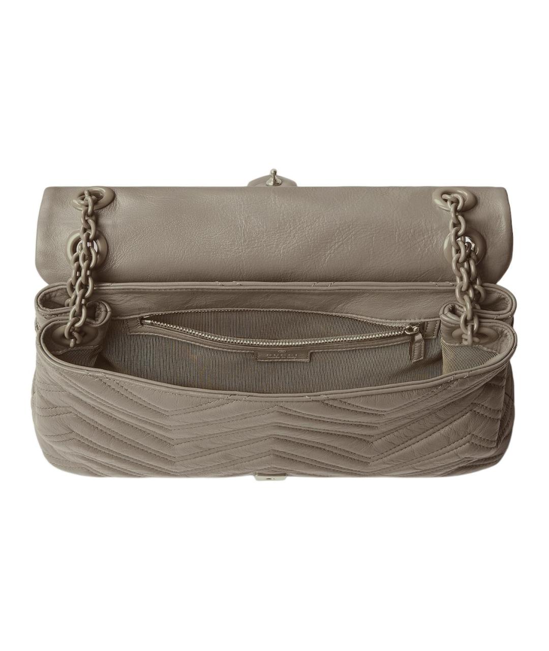 GUCCI Серая кожаная сумка через плечо, фото 5