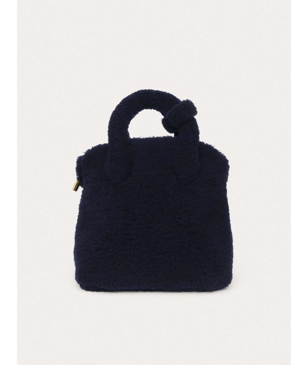 LOUIS VUITTON Синяя шерстяная сумка с короткими ручками, фото 3