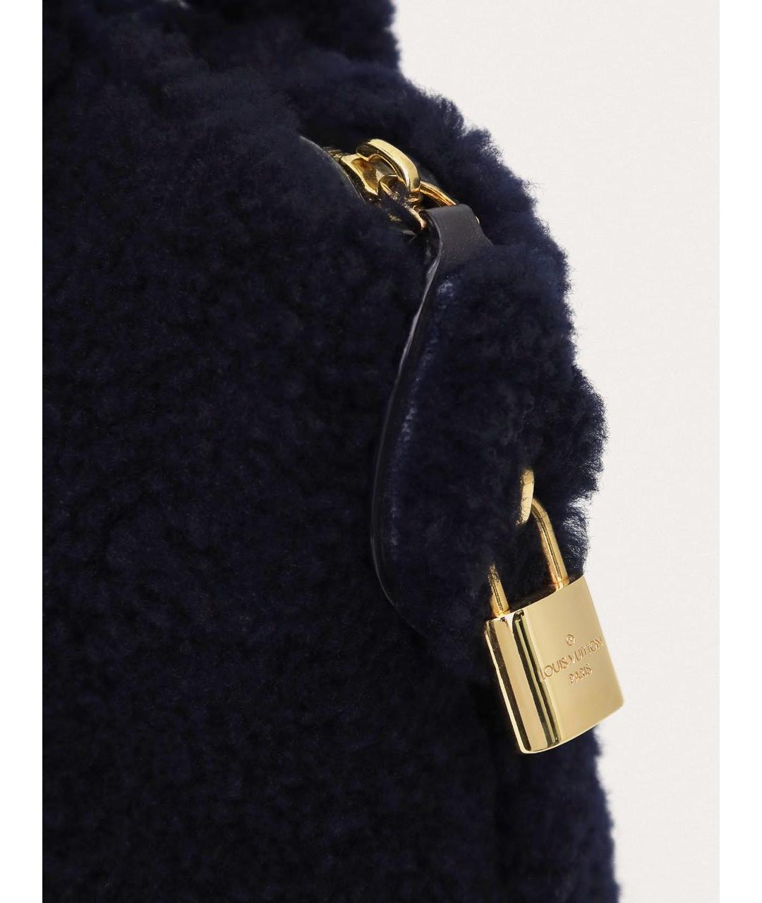 LOUIS VUITTON Синяя шерстяная сумка с короткими ручками, фото 6