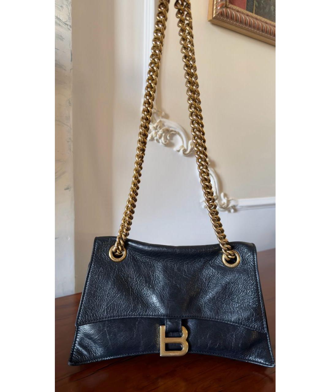 BALENCIAGA Черная кожаная сумка через плечо, фото 9