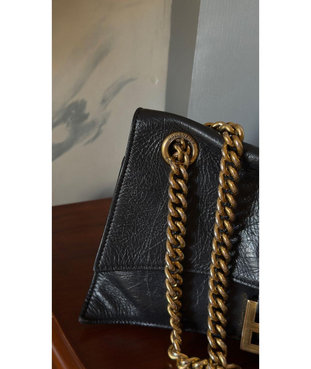 BALENCIAGA Черная кожаная сумка через плечо, фото 6
