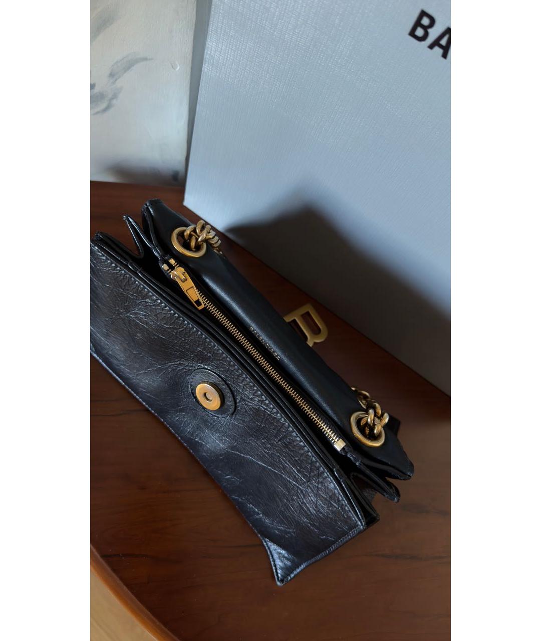 BALENCIAGA Черная кожаная сумка через плечо, фото 7
