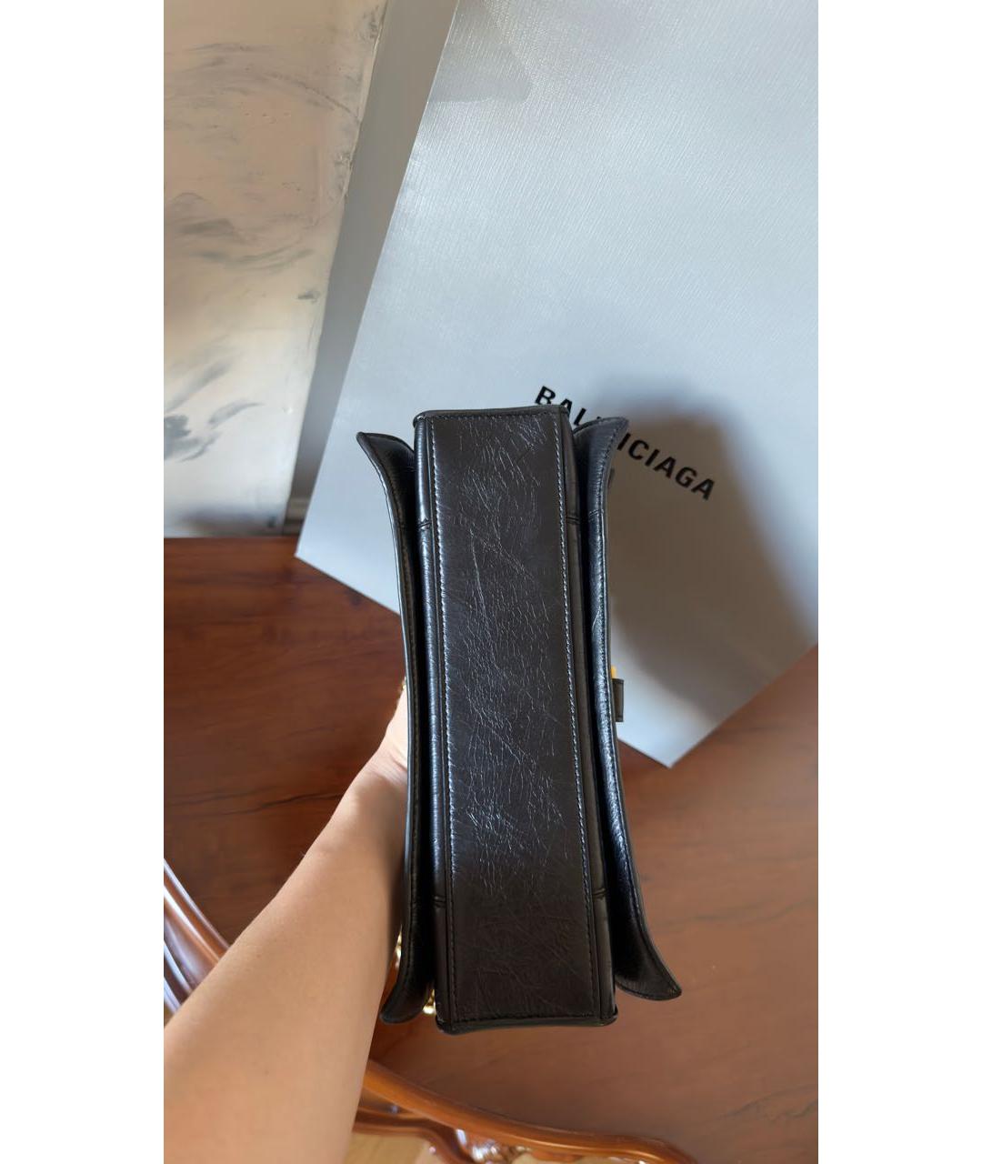 BALENCIAGA Черная кожаная сумка через плечо, фото 4