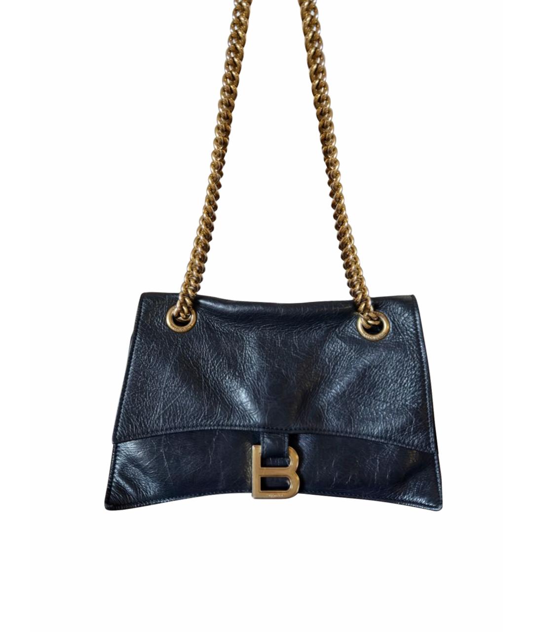 BALENCIAGA Черная кожаная сумка через плечо, фото 1