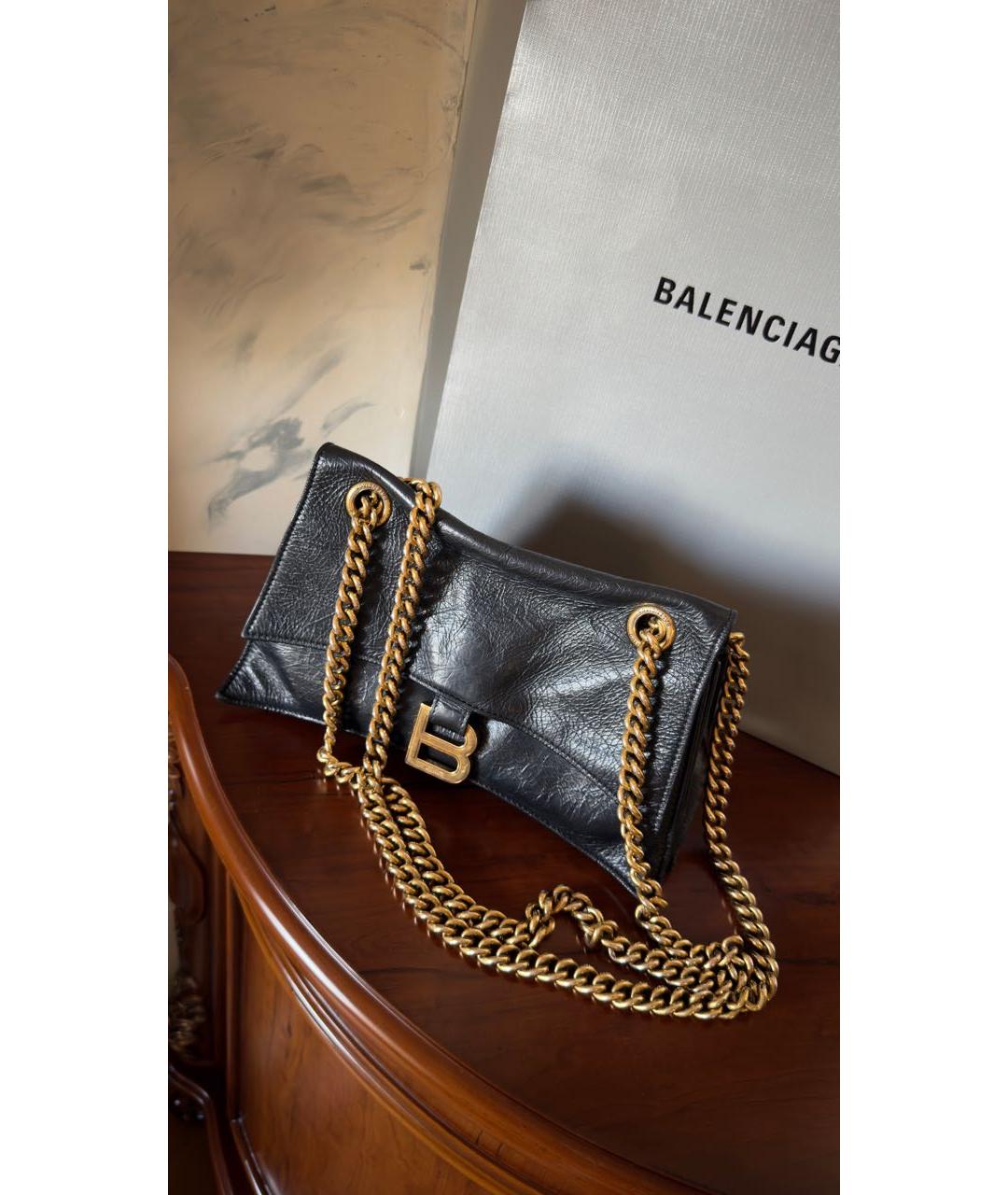 BALENCIAGA Черная кожаная сумка через плечо, фото 2