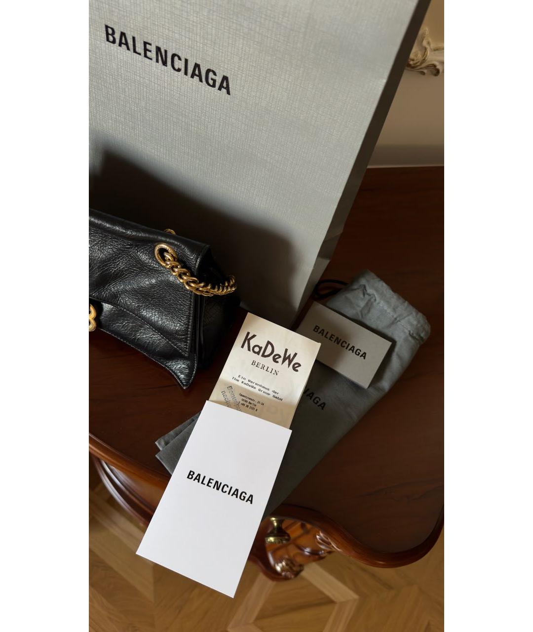 BALENCIAGA Черная кожаная сумка через плечо, фото 8