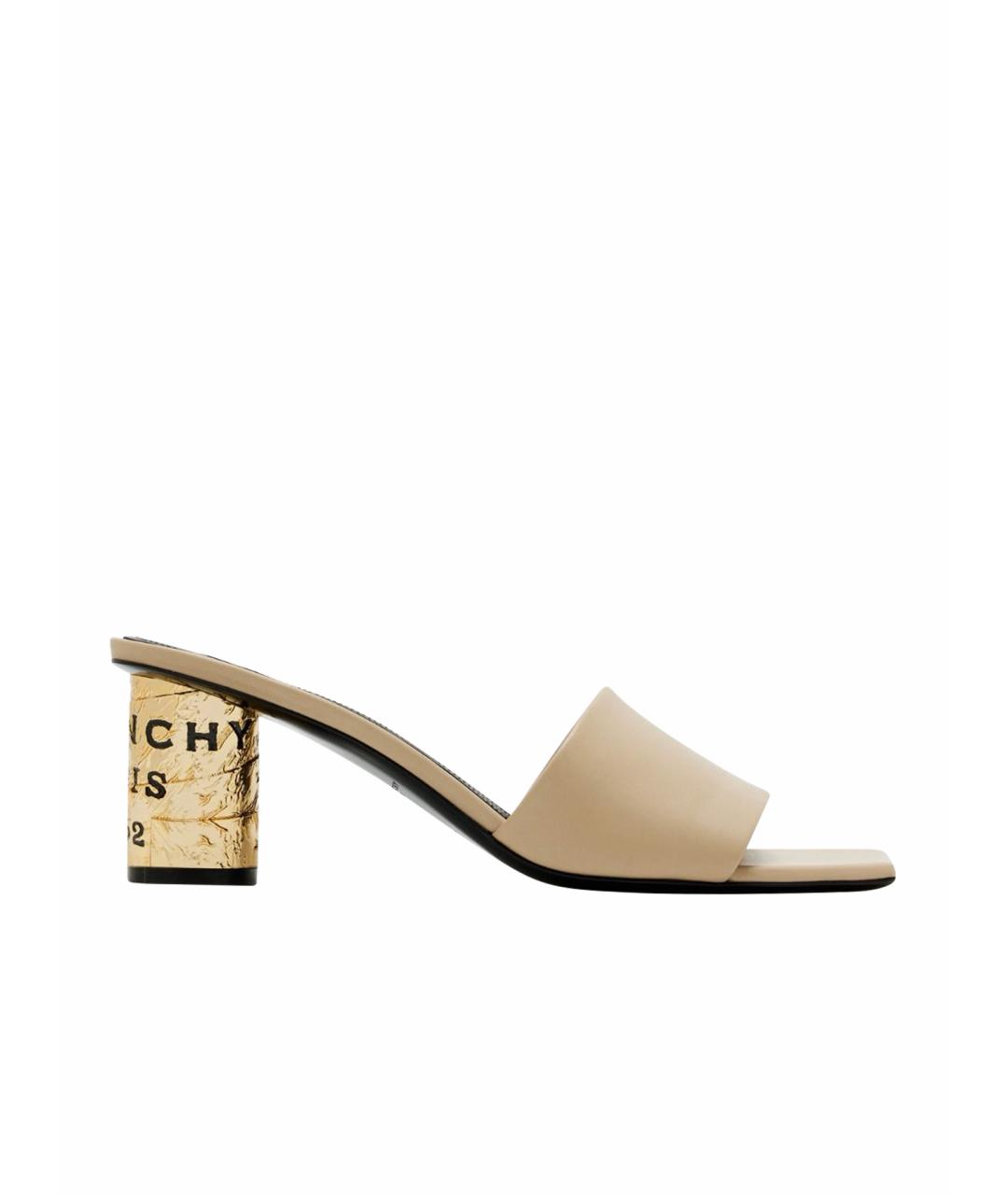 GIVENCHY Бежевые кожаные босоножки, фото 5