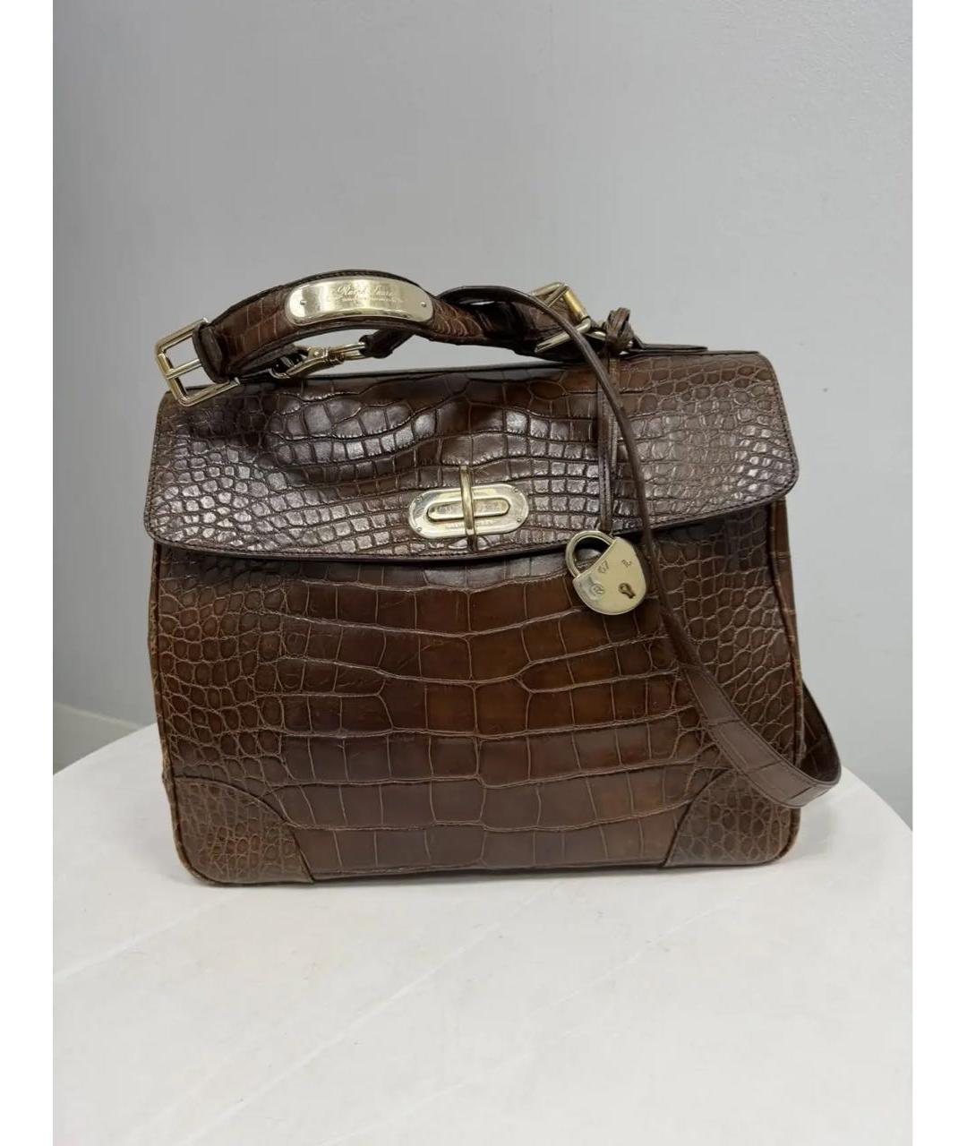 RALPH LAUREN Коричневая сумка через плечо из экзотической кожи, фото 9