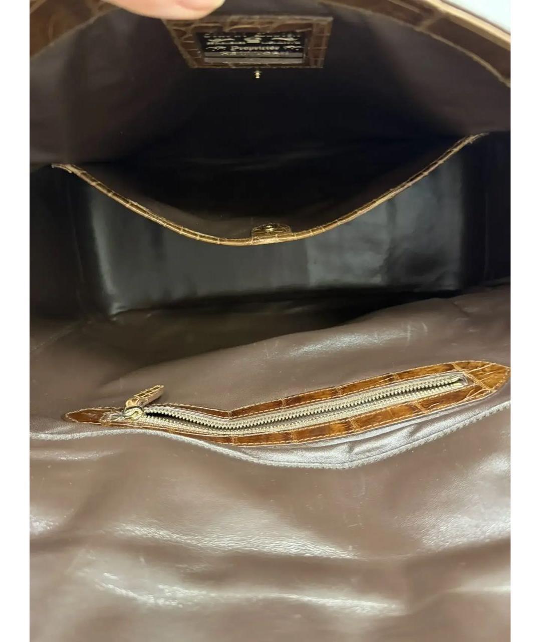 RALPH LAUREN Коричневая сумка через плечо из экзотической кожи, фото 6