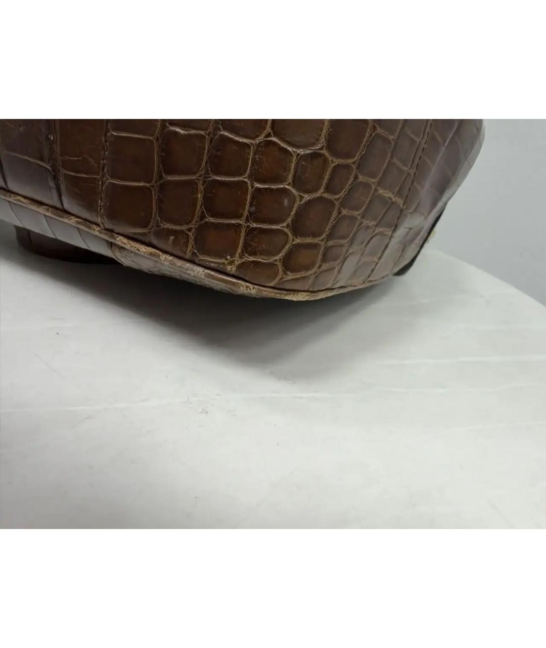 RALPH LAUREN Коричневая сумка через плечо из экзотической кожи, фото 8
