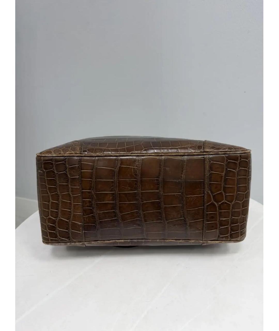 RALPH LAUREN Коричневая сумка через плечо из экзотической кожи, фото 3