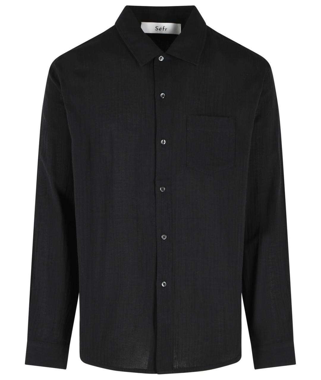 SEFR Черная хлопковая классическая рубашка, фото 1